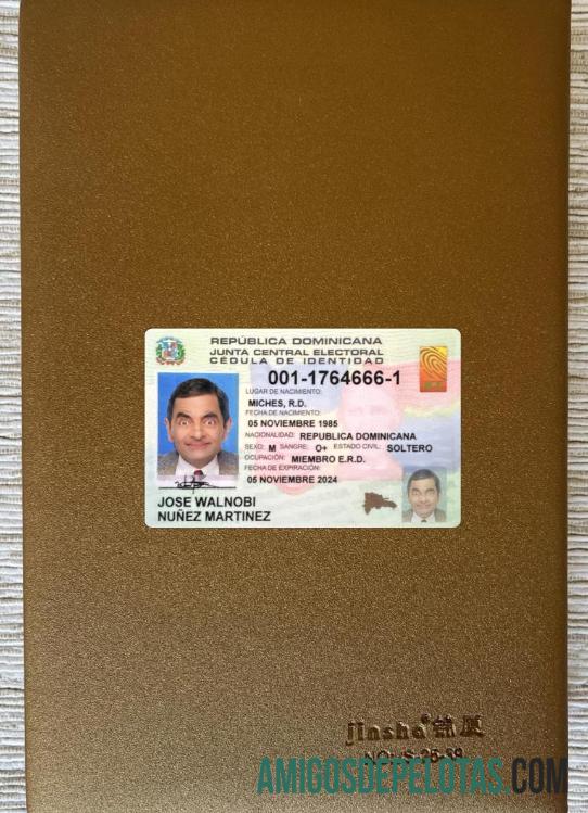 Dominican Republic ID Card olhar de foto frente amostra